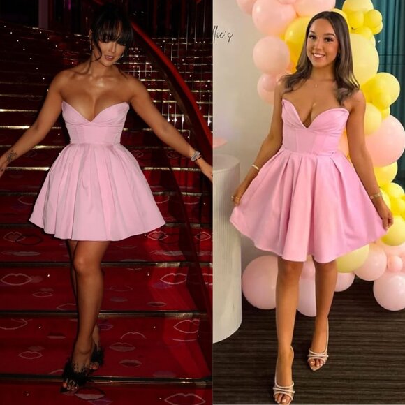 House of CB Mar Cotton Candy Pink Strapless Pirouette Mini Dress Size M NWT - Picture 10 of 14